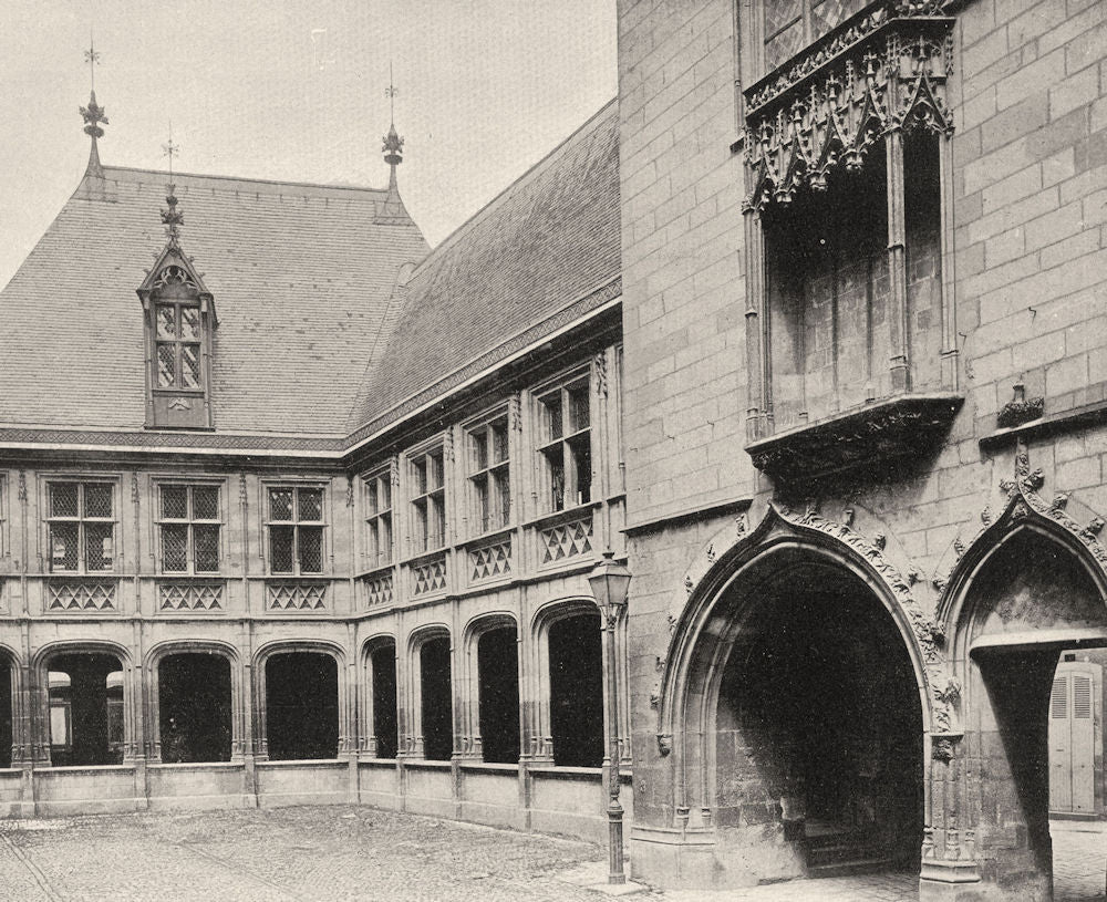 CHER. Bourges- Palais Jacques Coeur. cour 1905 old antique print picture